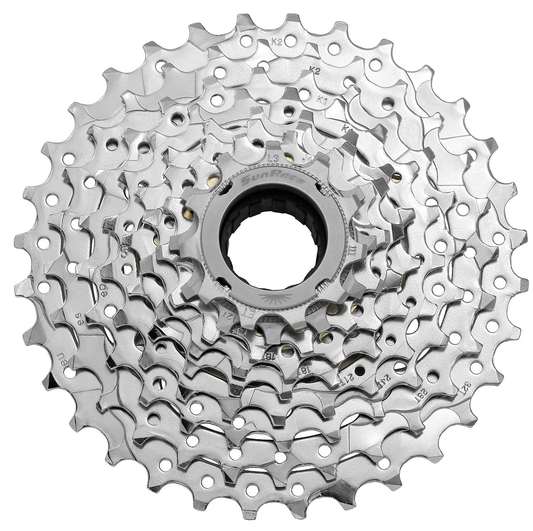 Freewheel 9 speed Sunrace MFEX9  11-32T - verchroomd