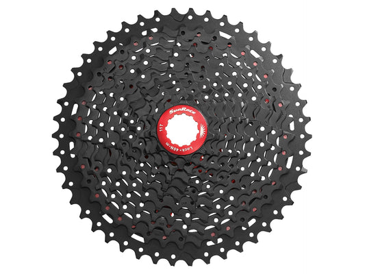 Cassette 11 speed Sunrace CSMX8 11-46T - zwart / rood