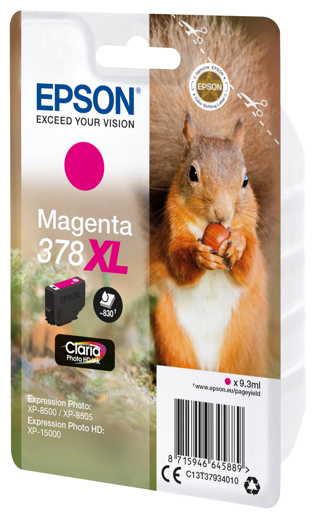 Epson ink cartridge magenta Claria Photo HD 378 XL    T 3793