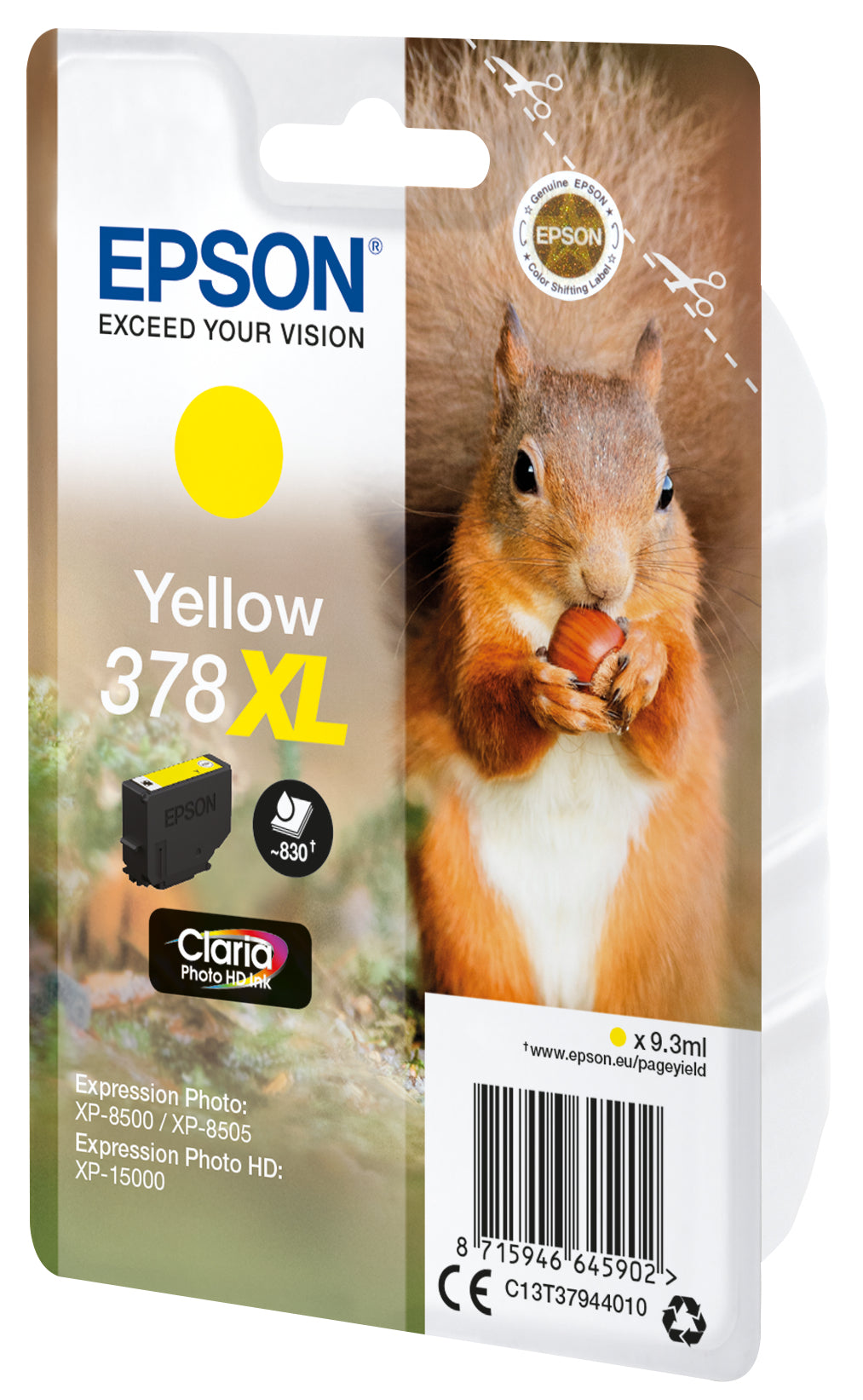 Epson ink cartridge yellow Claria Photo HD 378 XL    T 3794