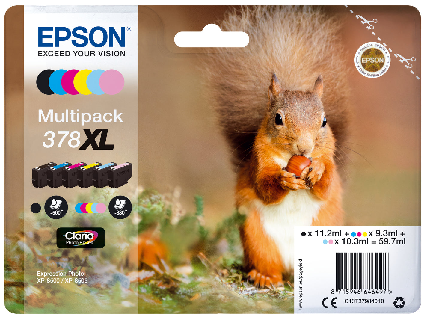 Epson Multipack Claria Photo HD T 378 XL (6 colors)       T 3798