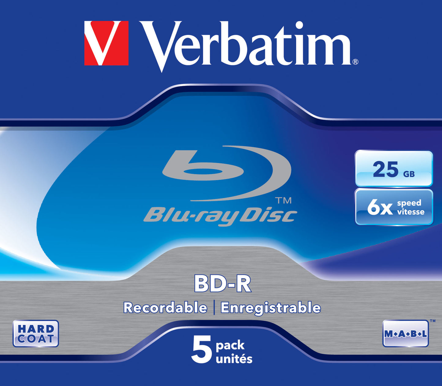 1x5 Verbatim BD-R Blu-Ray 25GB 6x Speed Jewel Case