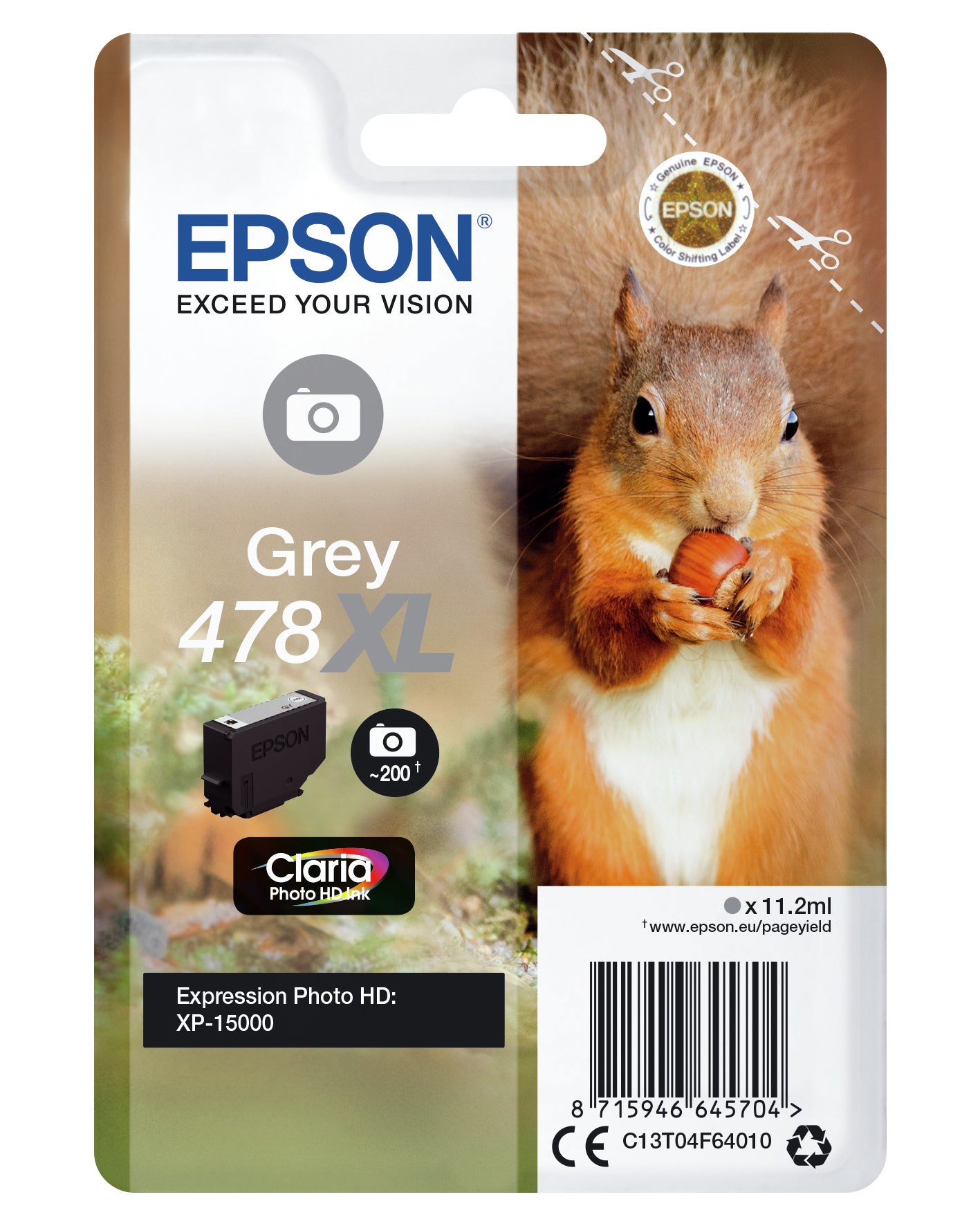 Epson ink cartridge grey Claria Photo HD 478 XL    T 04F6