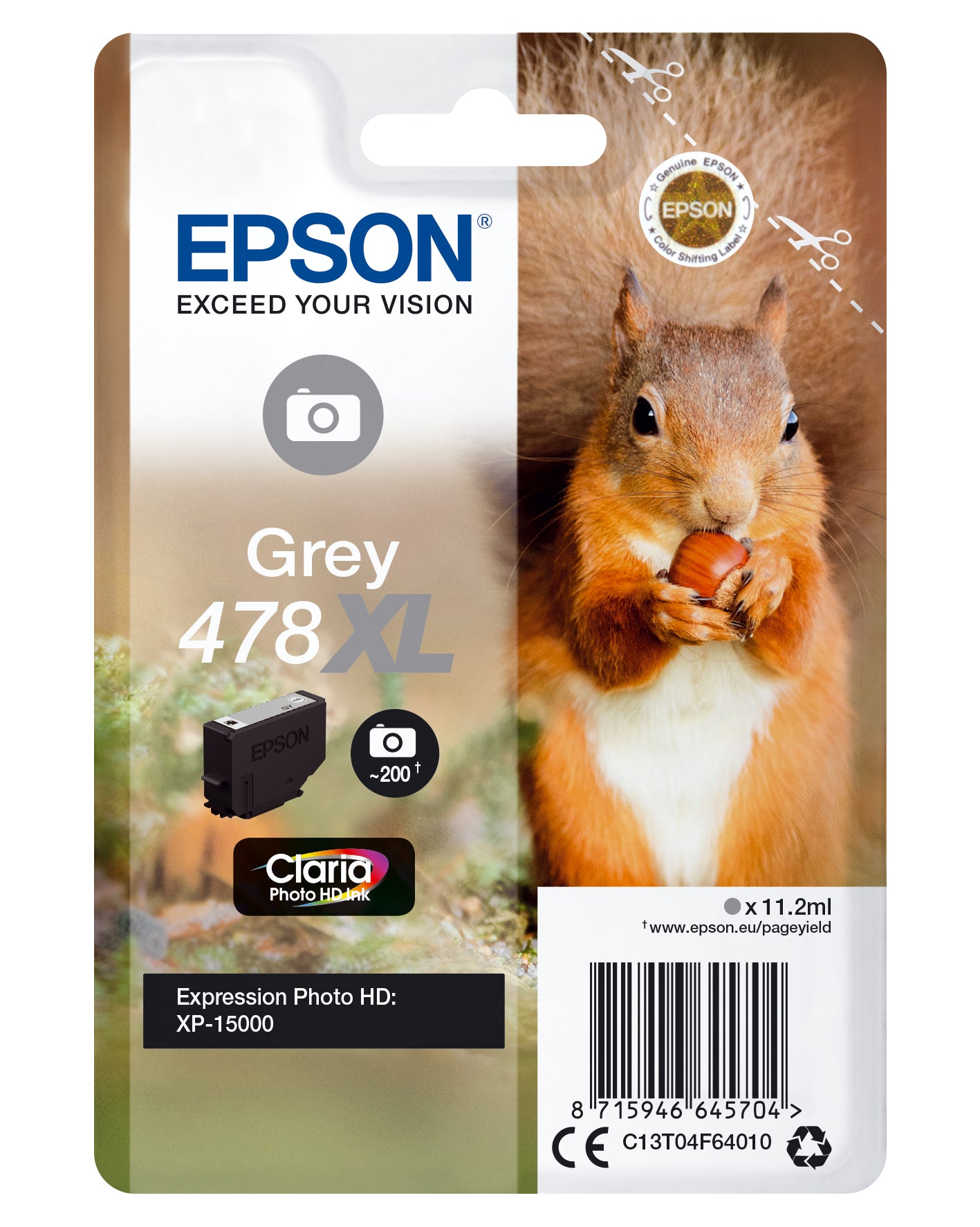 Epson ink cartridge grey Claria Photo HD 478 XL    T 04F6