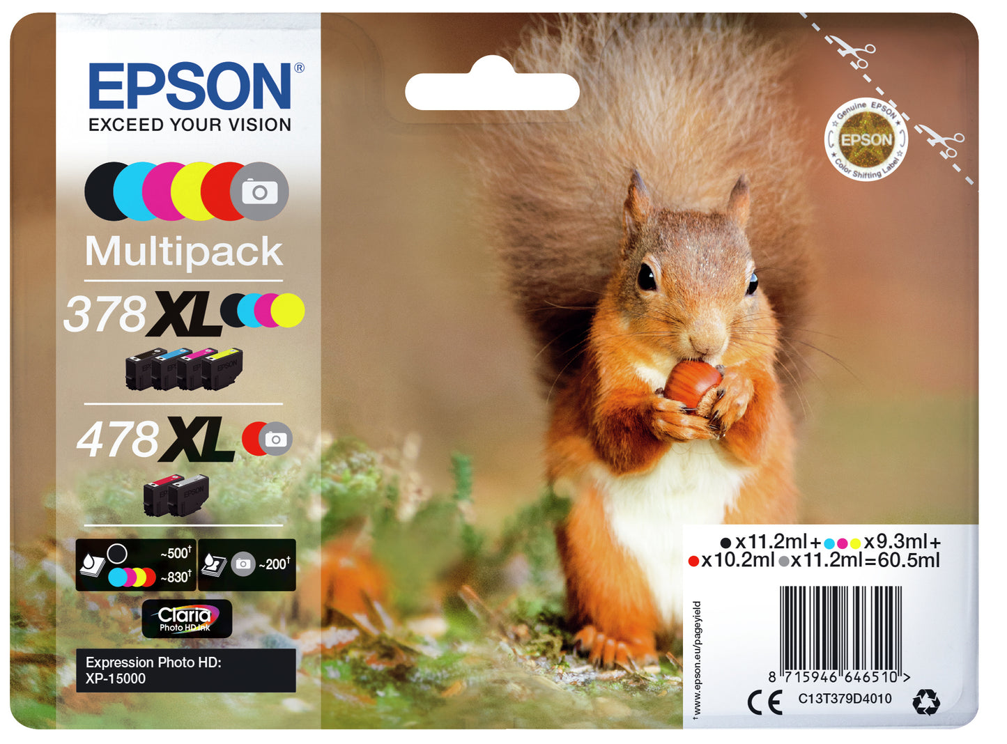 Epson Multipack Claria Photo HD T 378/478 XL (6 colors)   T 379D