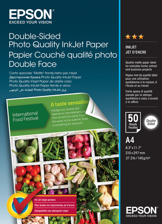 Epson Double-Sided Photo Quality Inkjet Paper A 4, 50 Sheet 140 g