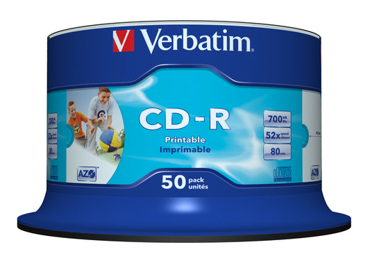 1x50 Verbatim CD-R 80 / 700MB 52x Speed wide printable generic
