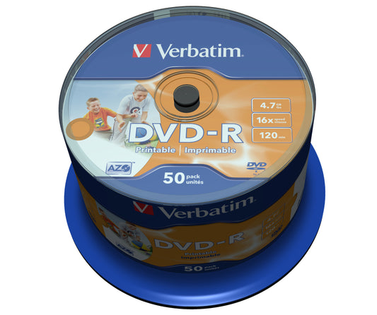 1x50 Verbatim DVD-R 4,7GB 16x Speed, photo printable