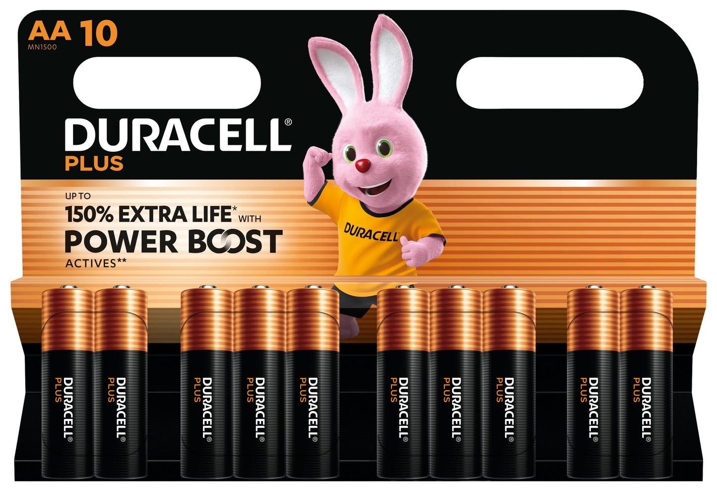 1x10 Duracell Plus Power Boost Mignon MN1500 AA LR6 1,5V