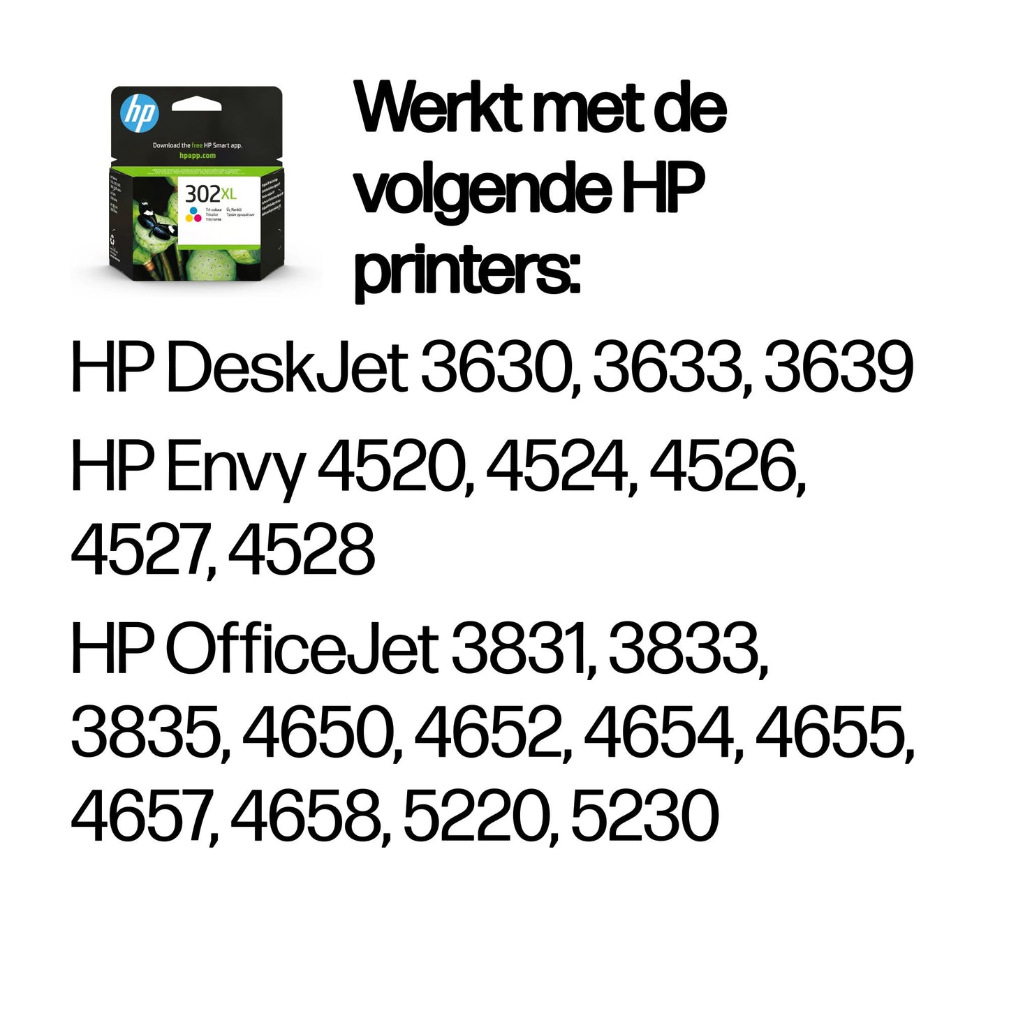 HP F6U67AE Tri-color Original Ink Cartridge No. 302 XL