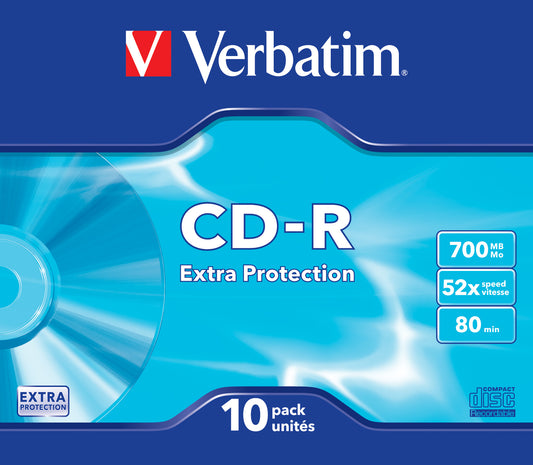 1x10 Verbatim CD-R 80 700MB 52x Data Life Slim Case