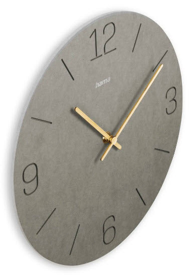 Hama Wall Clock Kreta grey 30cm engraved digits         185881