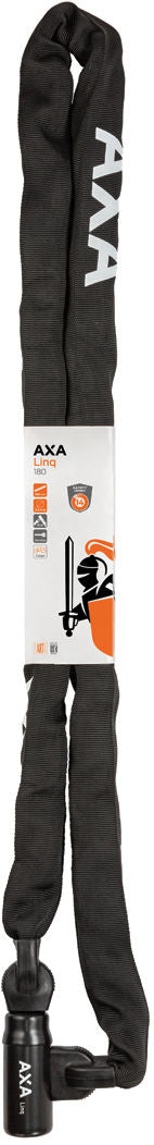Kettingslot Axa Linq ART 2 - 180-9.5 met polyester hoes - zwart