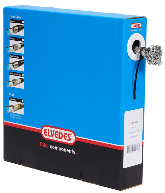 Schakel binnenkabel Elvedes 2250 mm 7 x 7 draads RVS ø1,1 mm met N-nippel ø4,5 × 4,5 (doos à 50 stuks) - Zilver