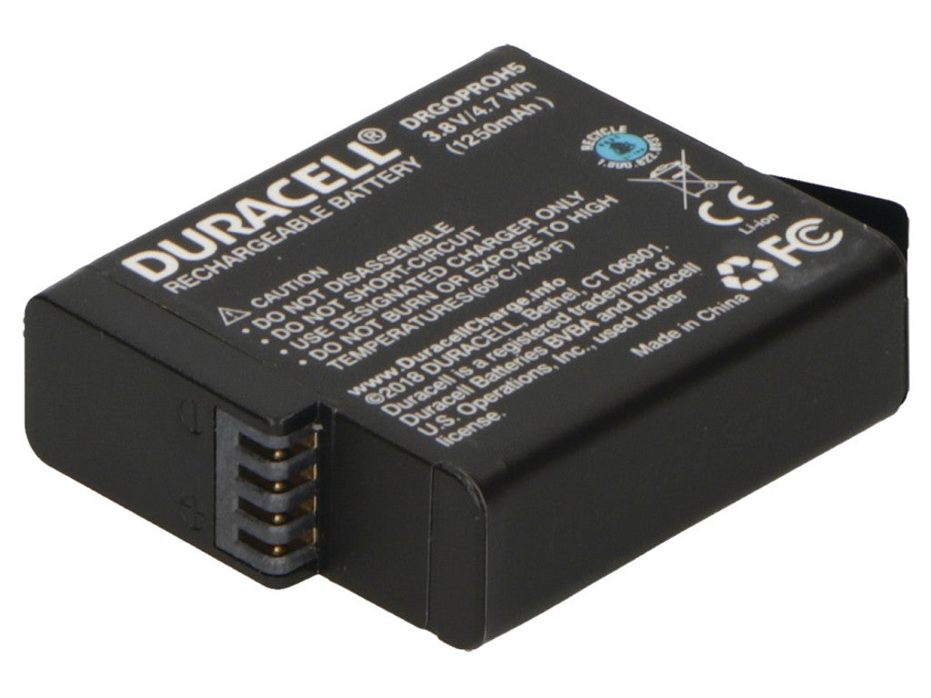 Duracell Li-Ion Battery 1250mAh for GoPro Hero 5/Hero 6/Hero 7