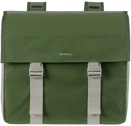 Dubbele fietstas Basil Urban Load 48-53 liter 40 x 17 x 46 cm - moss green/sand