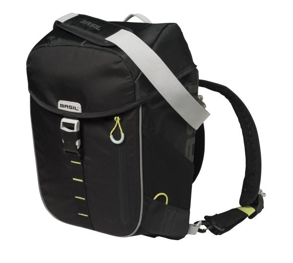Fietsschoudertas Basil Miles Daypack 16 liter 33 x 17 x 41 cm zwart/lime-