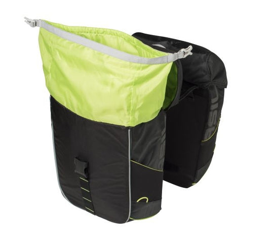 Dubbele fietstas Basil Miles Double Bag 34 liter 34 x 19 x 43 cm - zwart/lime