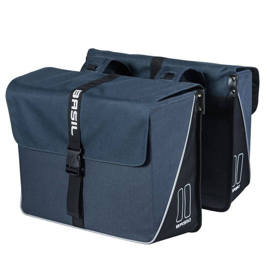 Dubbele fietstas Basil Forte 35 liter 41 x 15 x 34 cm - marineblauw / zwart