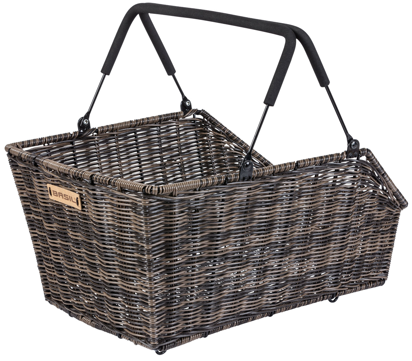 Fietsmand Basil Cento Rattan Look Multi System 49 x 34 x 26 cm - bruin