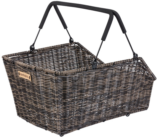 Fietsmand Basil Cento Rattan Look Multi System 49 x 34 x 26 cm - bruin