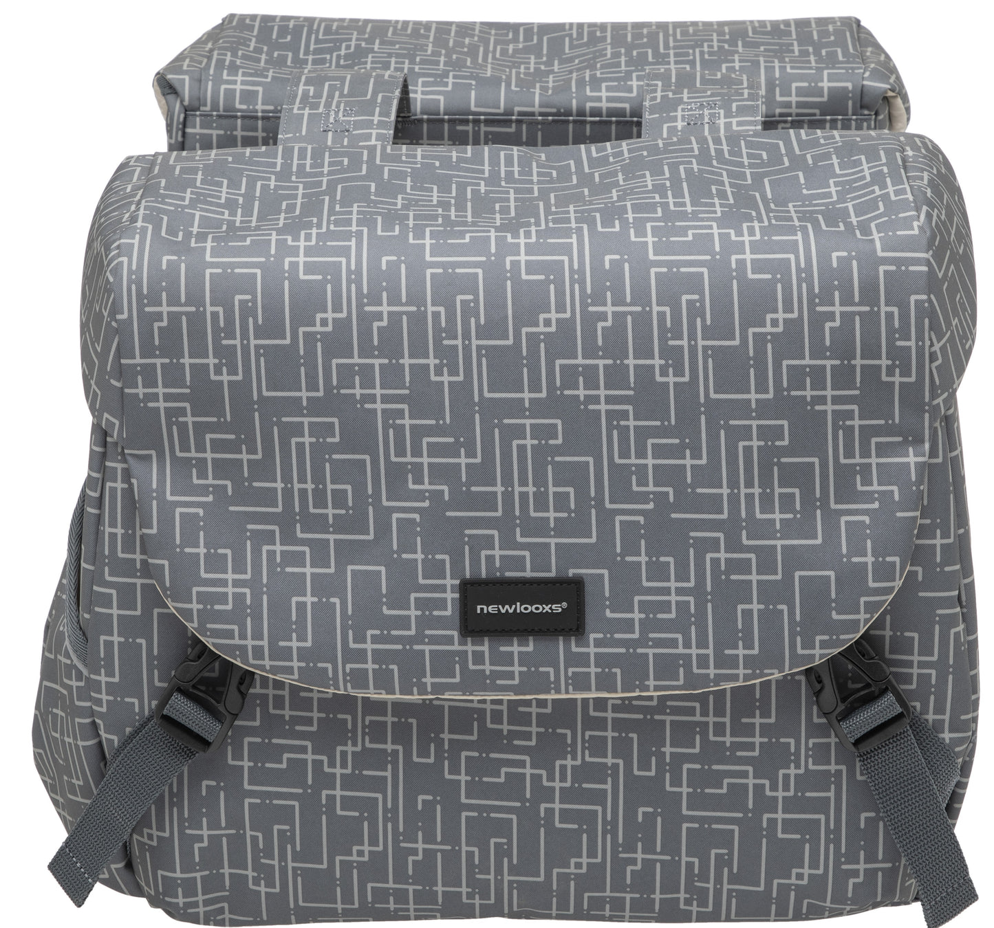 Dubbele fietstas New Looxs Mondi Joy Double MIK 38 liter 37 x 16 x 32 cm (2x) - ivy grey