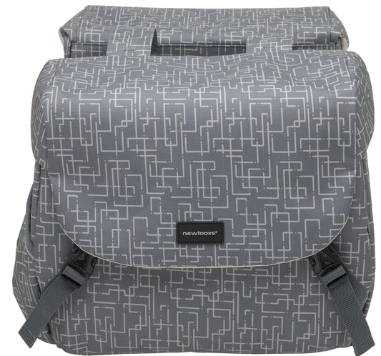 Dubbele fietstas New Looxs Mondi Joy Double MIK 38 liter 37 x 16 x 32 cm (2x) - ivy grey