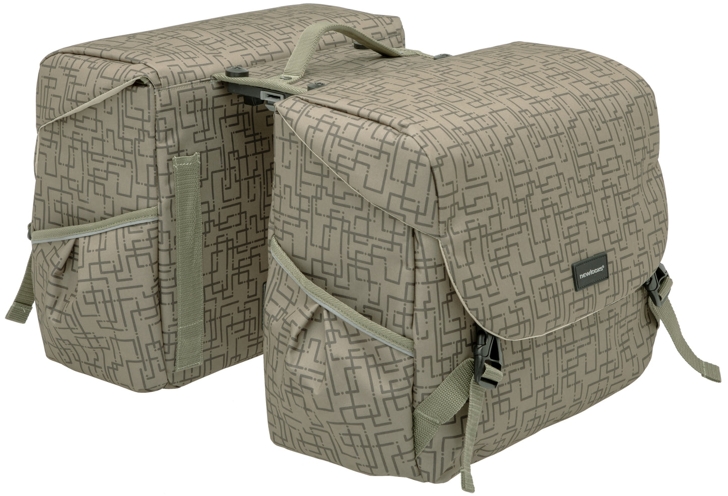Dubbele fietstas New Looxs Mondi Joy Double MIK 38 liter 37 x 16 x 32 cm (2x) - ivy walnut