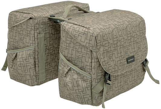 Dubbele fietstas New Looxs Mondi Joy Double MIK 38 liter 37 x 16 x 32 cm (2x) - ivy walnut