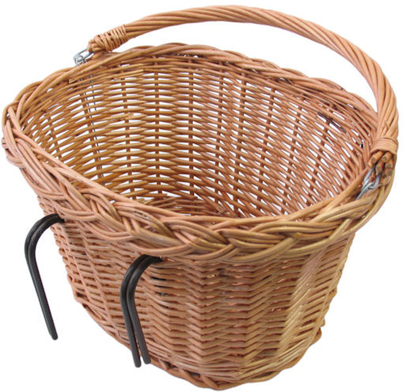 Rieten fietsmand Basil Denver groot 37 x 27 x 22 cm - naturel