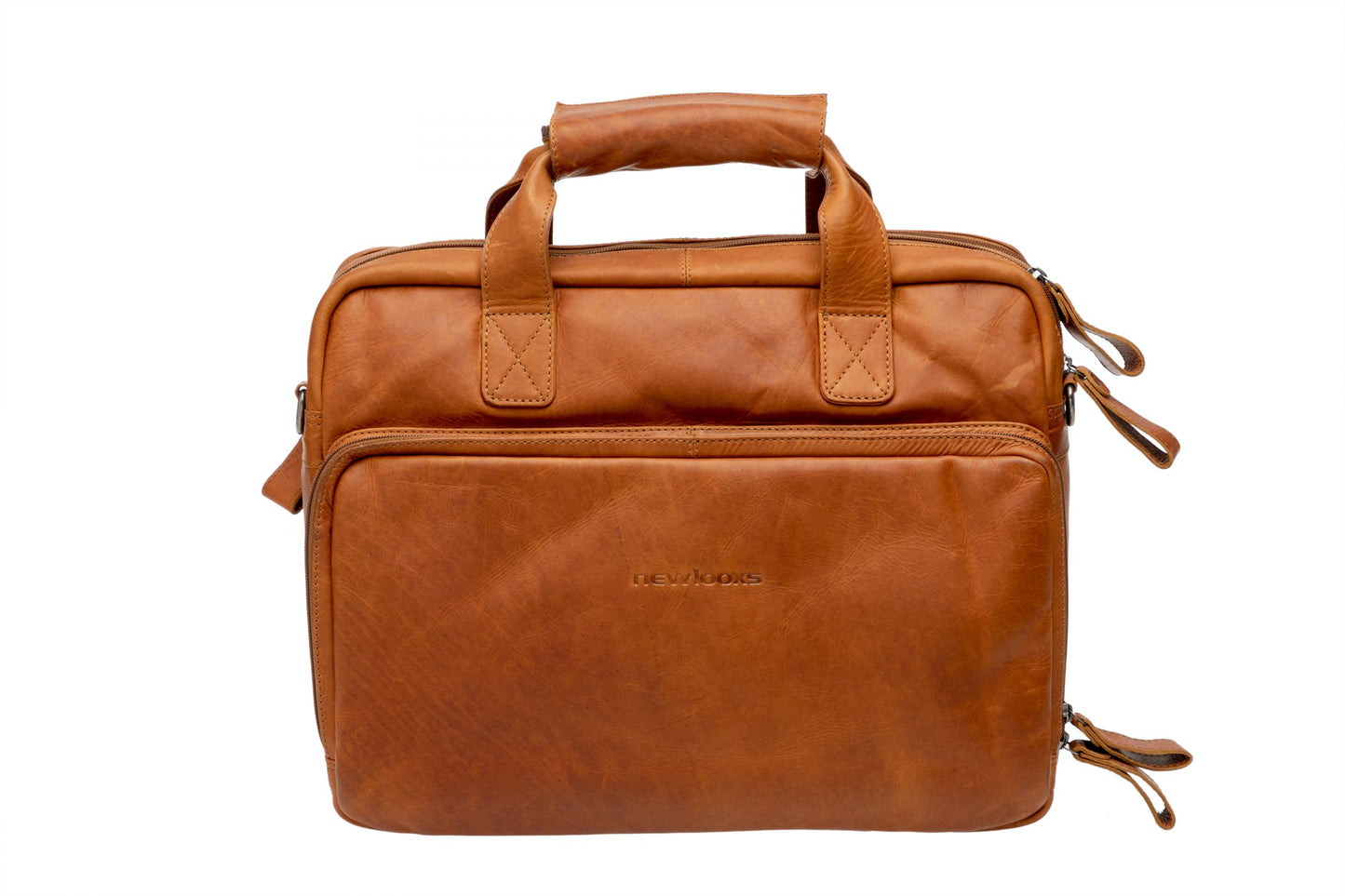 Fietstas New Looxs Cali 17 liter 40 x 15 x 31 cm - gemaakt van luxe leder - cognac