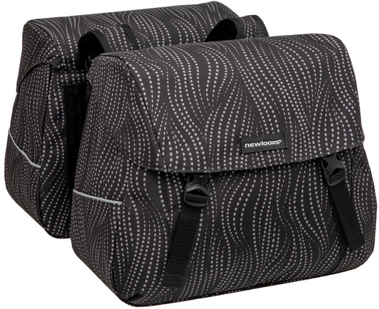 Dubbele fietstas New Looxs Joli Alma 37 liter - 38 x 18 x  30 cm (2x) - zwart