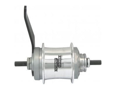 Versnellingsnaaf Sturmey Archer S2C Duomatic 2-speed terugtrapremnaaf - 36 gaats - zilver