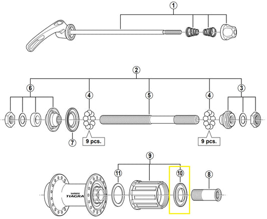Stofkap rechts Shimano FH-4500