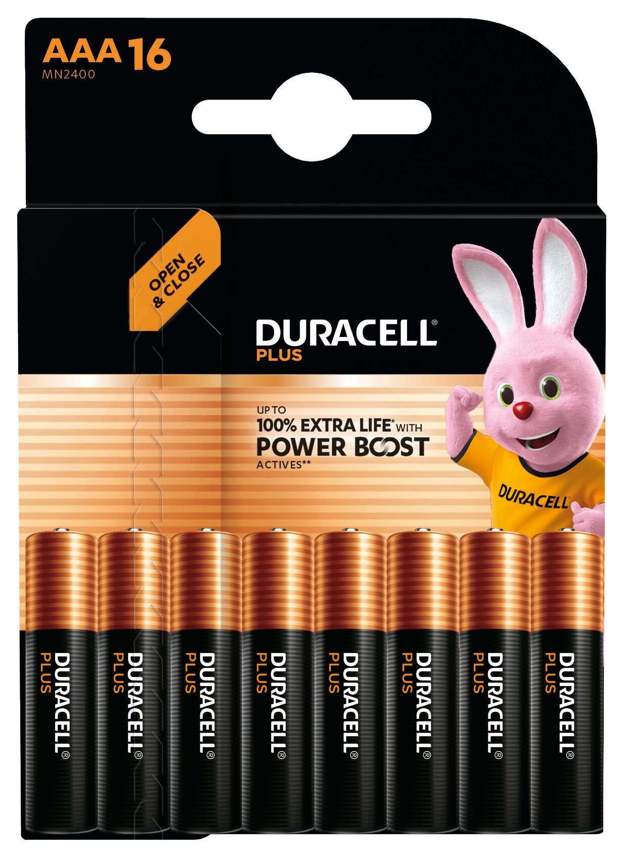 1x16 Duracell Plus Power Boost MN2400 AAA Micro LR03 1,5V