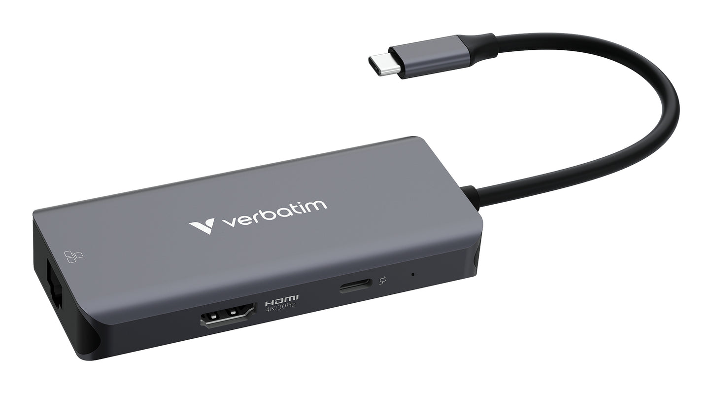 Verbatim USB-C Essentials Multi- Port Hub 6 Port with RJ45  32157