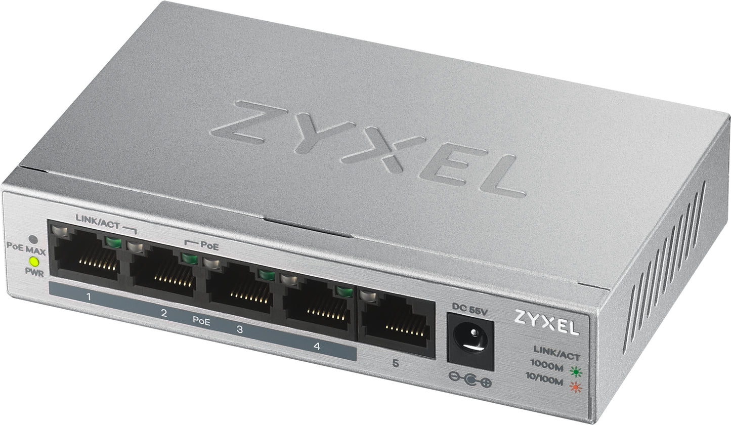 Zyxel GS1005-HP 5-Port Desktop PoE+ Switch