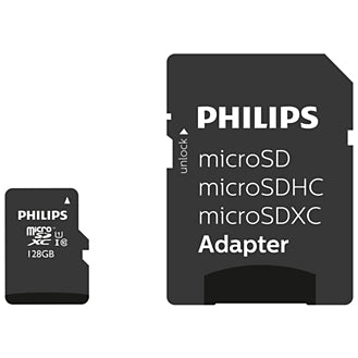 Philips MicroSDXC Card     128GB Class 10 UHS-I U1 incl. Adapter