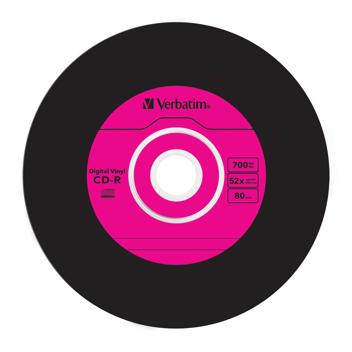 1x10 Verbatim CD-R 80 / 700MB 52x Speed, Vinyl Surface, Slim