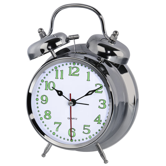Hama Alarm Clock Nostalgy, silver fluorescent        186326