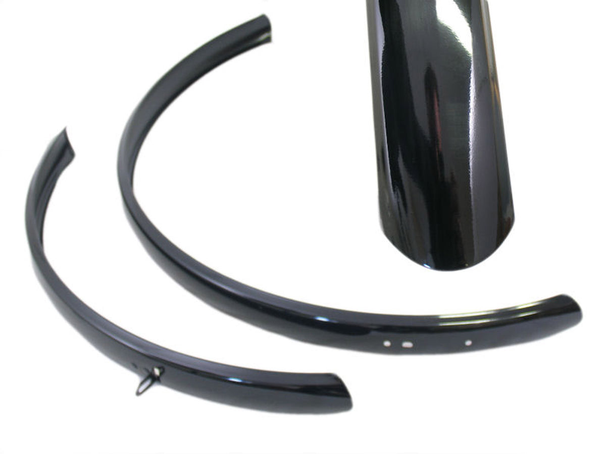Spatbordset 28"  Hybride gemaakt van aluminium 50mm - zwart