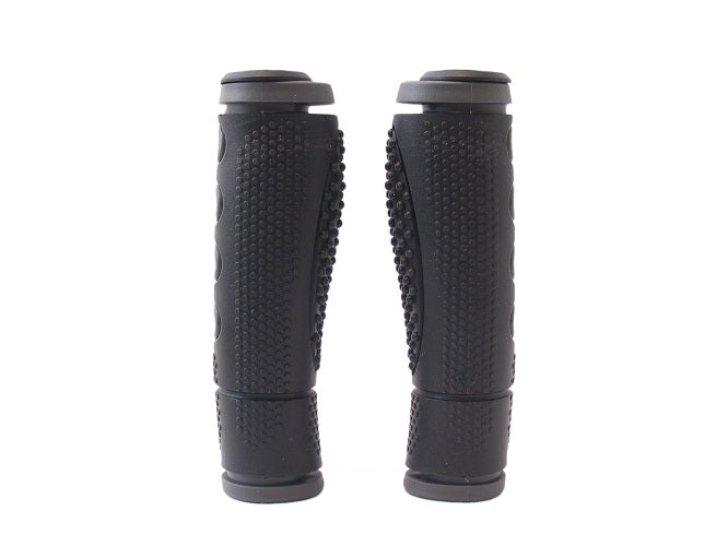 Handvatset Sportief Zwart/Grijs 128mm  2-componenten , 1-kant open