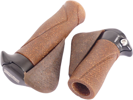 Handvatpaar Ergotec MF1 kurk / aluminium 130+87 mm - bruin / zwart