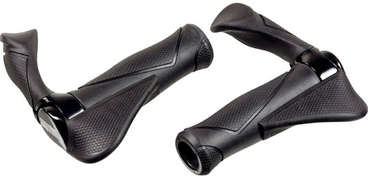 Handvatpaar Ergotec MF2 small kraton / aluminium 130+130 mm - zwart