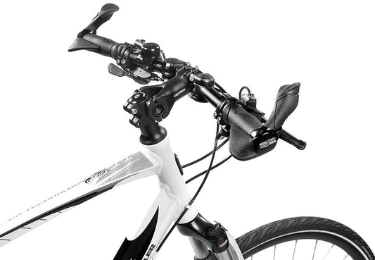 Handvatpaar Ergotec MF2 large kraton / aluminium 130+130 mm - zwart