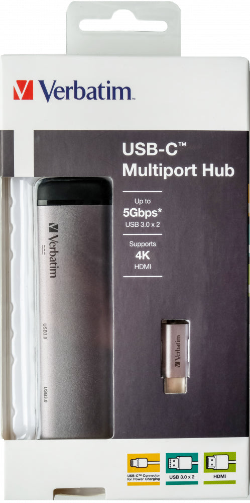 Verbatim USB-C Multiport Hub USB 3.0 HDMI/2xUSB-A/USB-C 49140