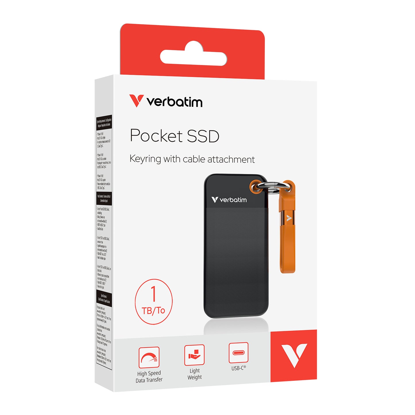 verbatim Pocket SSD USB 3.2  1TB Black/Orange               32193