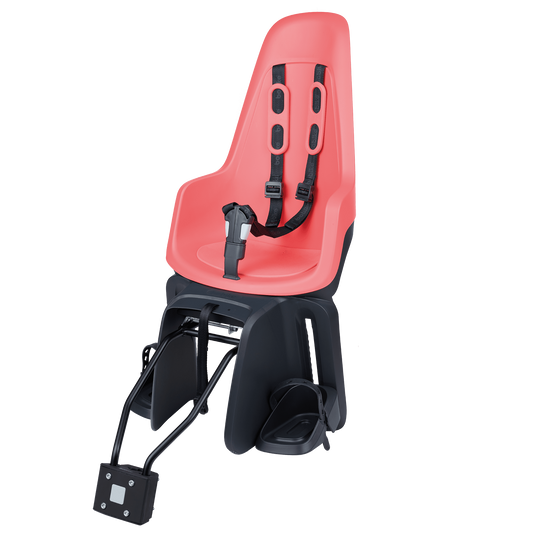Kinderzitje achter Bobike One Maxi 1P & EB-D met frame- en dragerbevestiging - fierce flamingo