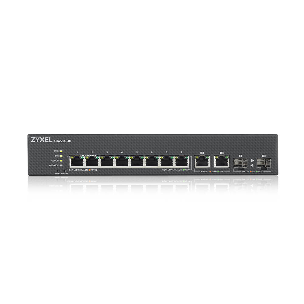 Zyxel GS2220-10 8 Port + 2x SFP/Rj45 Gigabit L2
