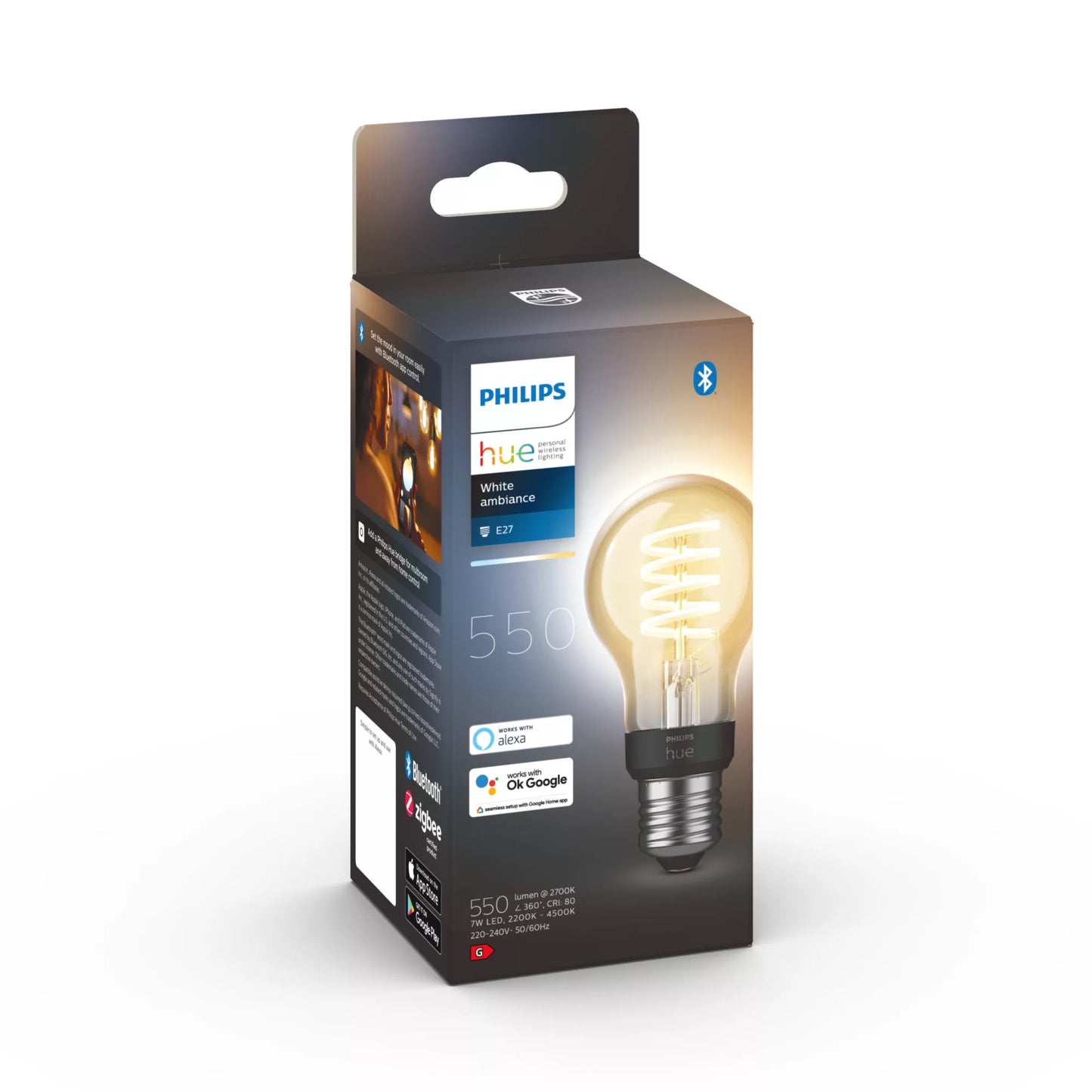 Philips Hue White Ambience E27 Filament A60 7W